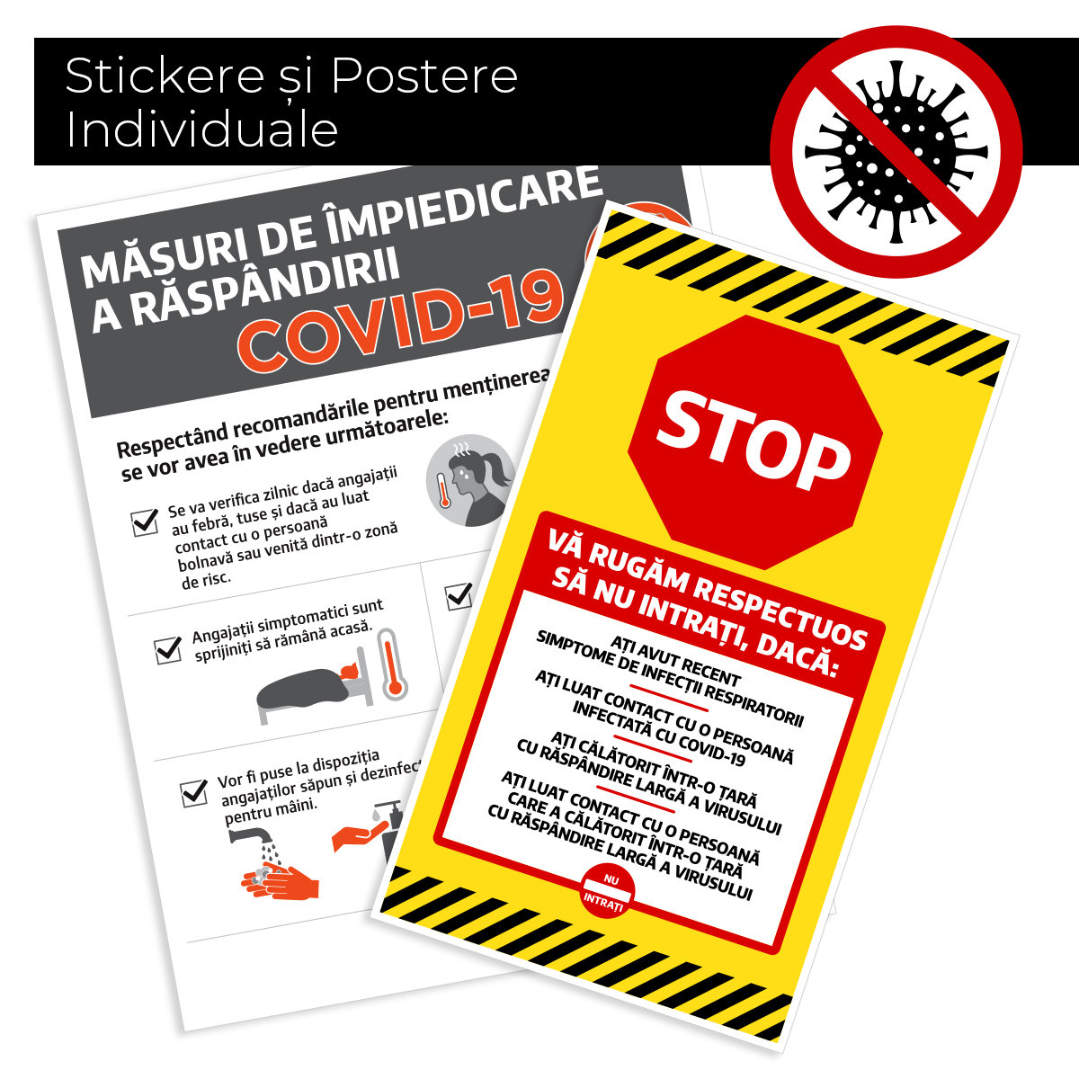 Covid-19 – Stickere si Postere Individuale